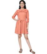 WOZTY Women's Comfortable Round Neck 3/4 Sleeve Striped Midi Bodycon Dress