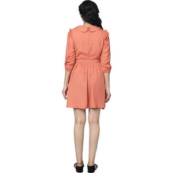 WOZTY Women's Comfortable Round Neck 3/4 Sleeve Striped Midi Bodycon Dress 4