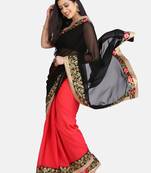 Black Embroidered Georgette Saree With Blouse