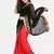 Black embroidered georgette saree with blouse