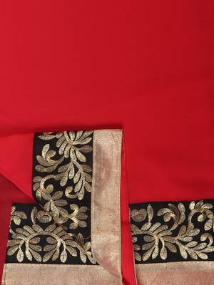 Black Embroidered Georgette Saree With Blouse 5