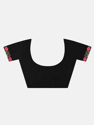 Black Embroidered Georgette Saree With Blouse 6