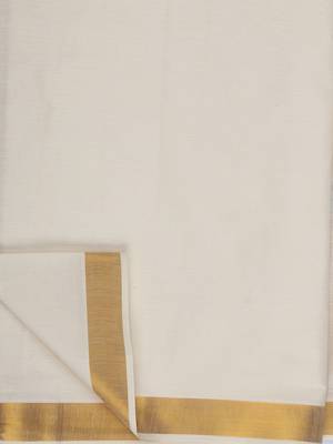 Cream Embroidered Cotton Saree With Blouse 6