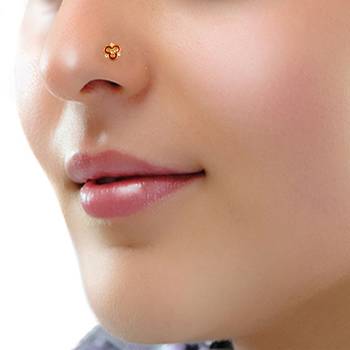 Designer Golden Meenakari Diamond Floral nose ring or Nose Pin 5