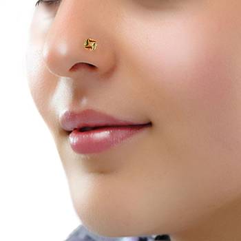Designer Golden Meenakari Diamond Floral nose ring or Nose Pin 4