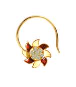 Designer Golden Meenakari Diamond Floral nose ring or Nose Pin