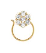 Designer Golden Meenakari Diamond Floral nose ring or Nose Pin