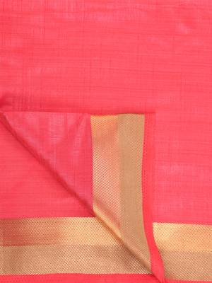 Pink printed art silk saree with blouse 6