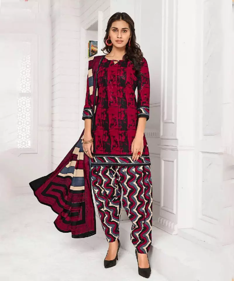 red cotton dress