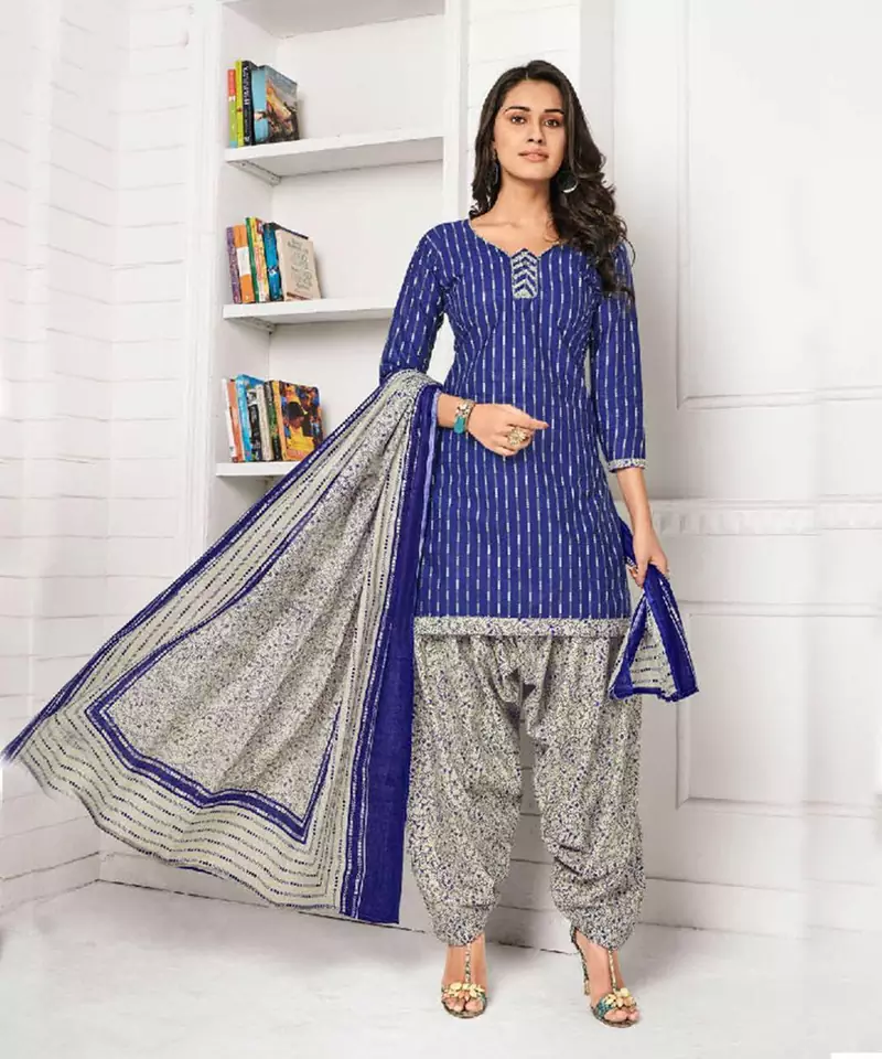 blue cotton dress