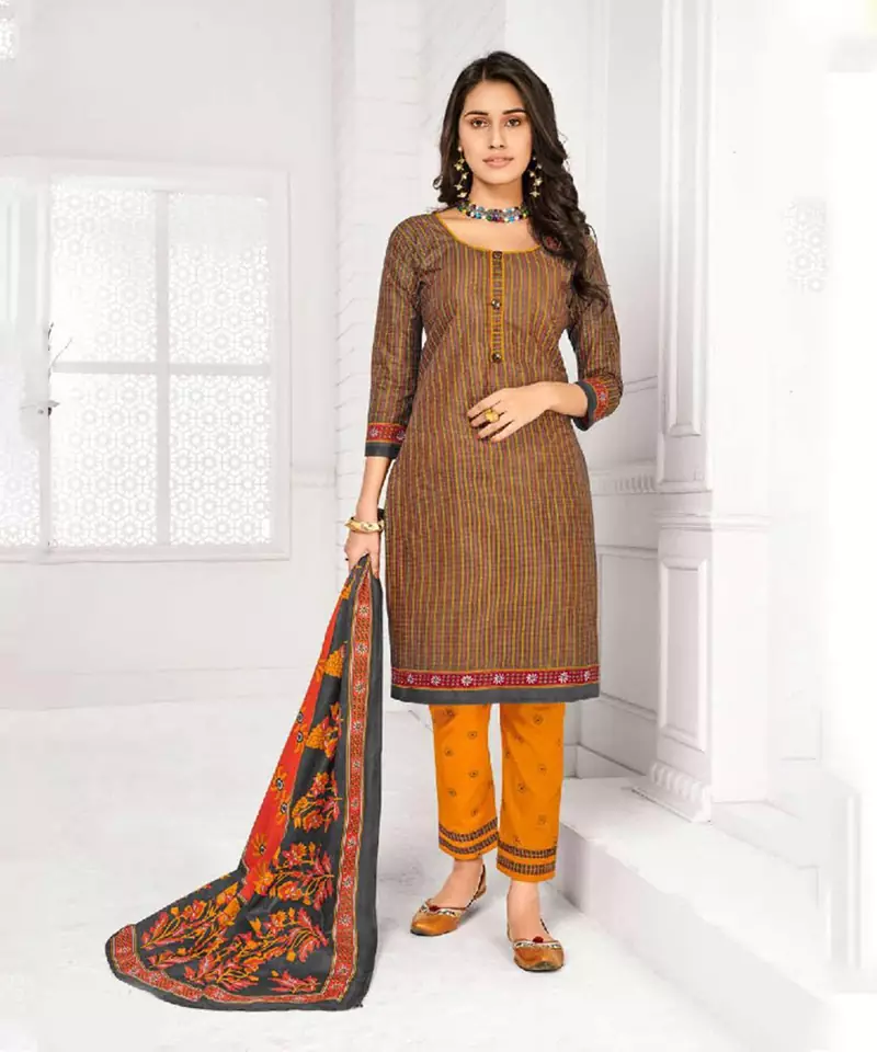 brown cotton dress
