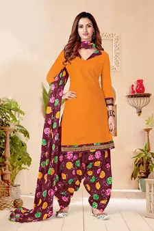 orange cotton dress