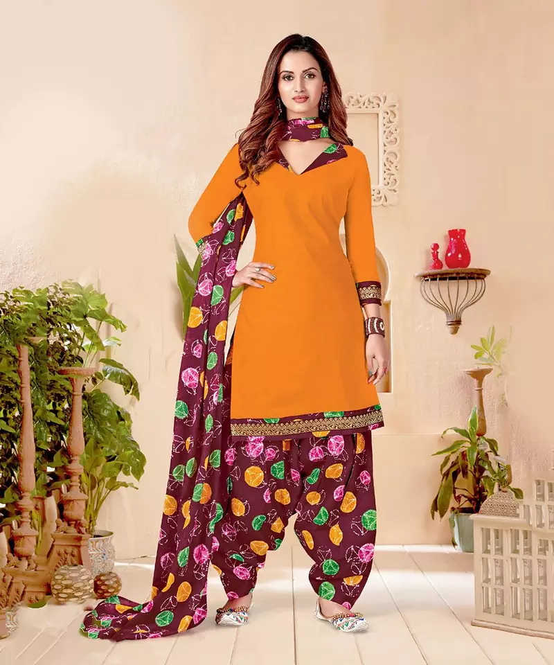 orange cotton dress