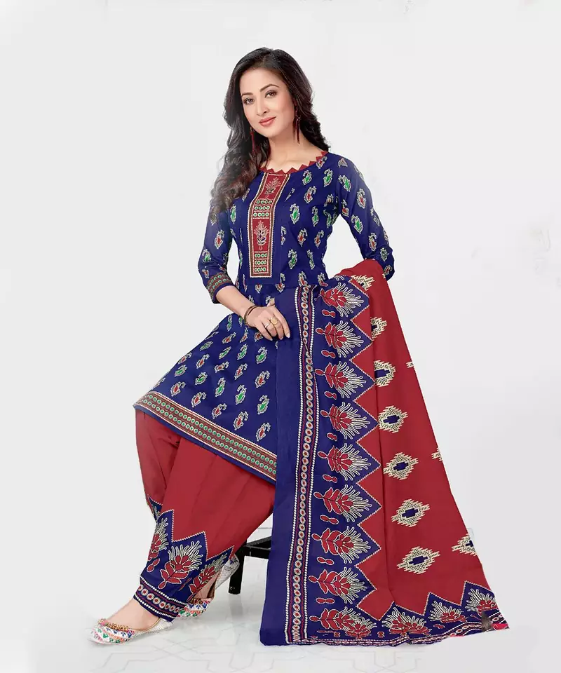 blue cotton dress
