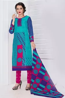 blue cotton dress