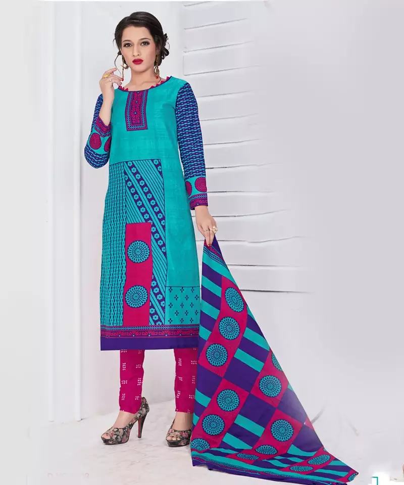 blue cotton dress