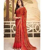 Maroon Chiffon Sarees Without Blouse