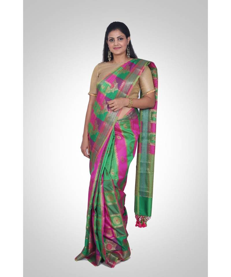 Semi silk banarasi boota saree