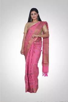 Cotton silk banarasi floral jaal saree