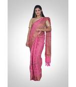 Cotton silk banarasi floral jaal saree