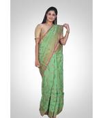 Cotton silk banarasi floral jaal saree