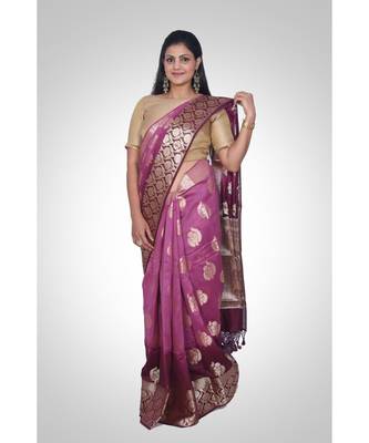 Pure chanderi silk banarasi boota saree 1