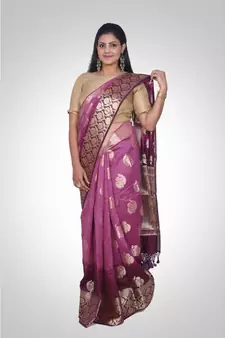 Pure chanderi silk banarasi boota saree