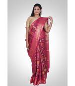 Cotton silk banarasi floral jaal saree