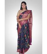 Cotton silk banarasi floral jaal saree
