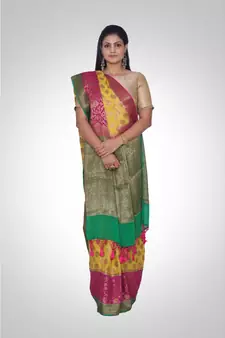 Pure chiffon silk banarasi boota saree
