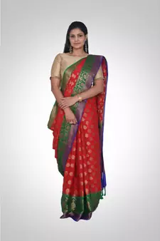 Pure chiffon silk banarasi boota saree