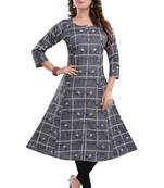 Grey printed rayon party-wear-kurtis