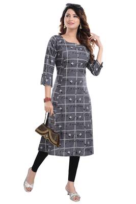 Grey printed rayon party-wear-kurtis 5