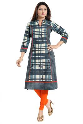 Multicolor printed cotton party-wear-kurtis 1