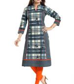 Multicolor printed cotton party-wear-kurtis