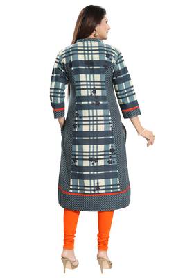 Multicolor printed cotton party-wear-kurtis 2