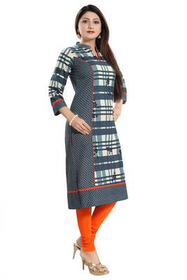 Multicolor printed cotton party-wear-kurtis 3