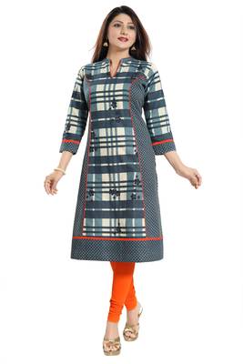 Multicolor printed cotton party-wear-kurtis 4