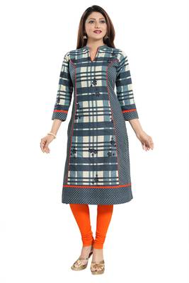 Multicolor printed cotton party-wear-kurtis 5