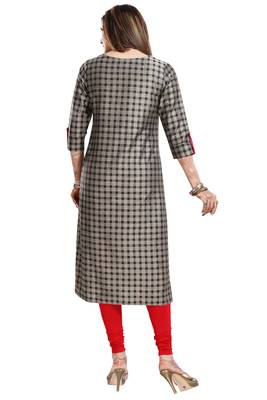 Grey embroidered art silk party-wear-kurtis 2
