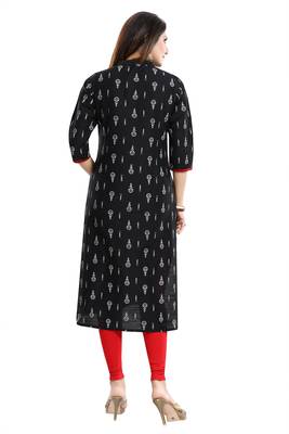 Black embroidered art silk party-wear-kurtis 2