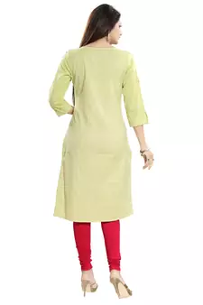 Green printed cotton party-wear-kurtis