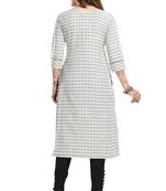 Cream printed cotton party-wear-kurtis