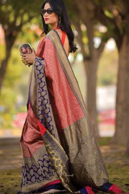 Red Designer Party Wear Silk Saree 3