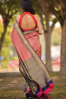 Red Designer Party Wear Silk Saree 4