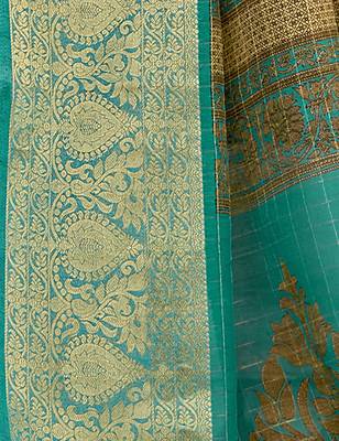 Pink printed cotton silk saree with blouse 3