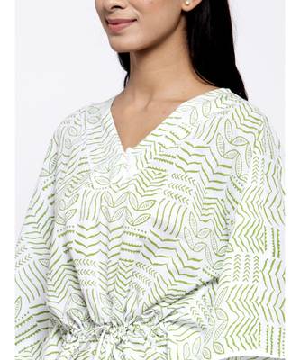V Neck Sleep Wear Hand Block Kaftan 2