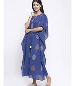Blue Hand Block Kaftan