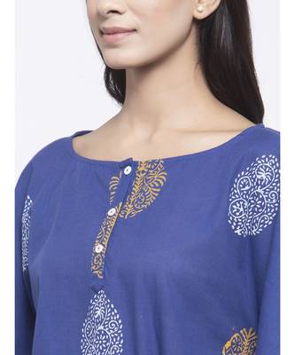 Blue Hand Block Kaftan 3