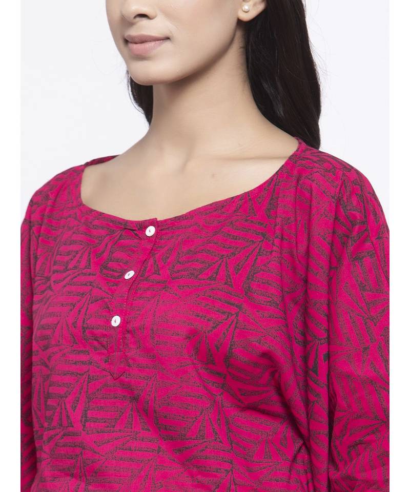 Peach  Hand Block Kaftan